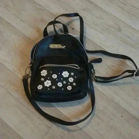 Betsey Johnson  Embellised Mini Black Crossbody Bag - Picture 1 of 8